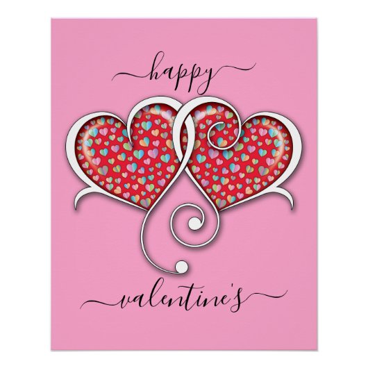 Valentine Elegant Interlocks Design Poster (Vorderseite)