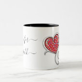 Valentine Elegant Interlocks Design Zweifarbige Tasse (Mittel)