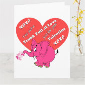 Valentine Elephant Got einen Bunker der Liebe Karte (Gelbe Blume)