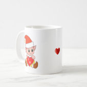Valentine Elf mit Herz und Monogramm Kaffeetasse (Vorderseite Links)