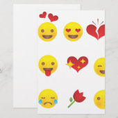 Valentine Emojis Briefpapier (Vorne/Hinten)