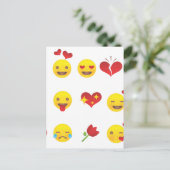 Valentine Emojis Feiertagspostkarte (Stehend Vorderseite)