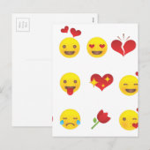 Valentine Emojis Feiertagspostkarte (Vorne/Hinten)