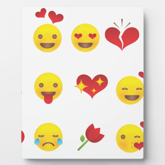 Valentine Emojis Fotoplatte (Vorderseite)