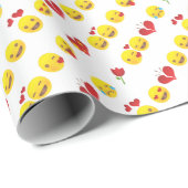 Valentine Emojis Geschenkpapier (Rolleneckpunkt)