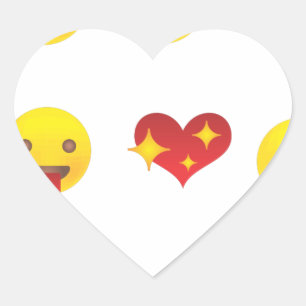 Valentine Emojis Herz-Aufkleber