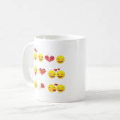 Valentine Emojis Kaffeetasse (Vorderseite Links)