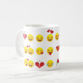 Valentine Emojis Kaffeetasse (Vorderseite Links)