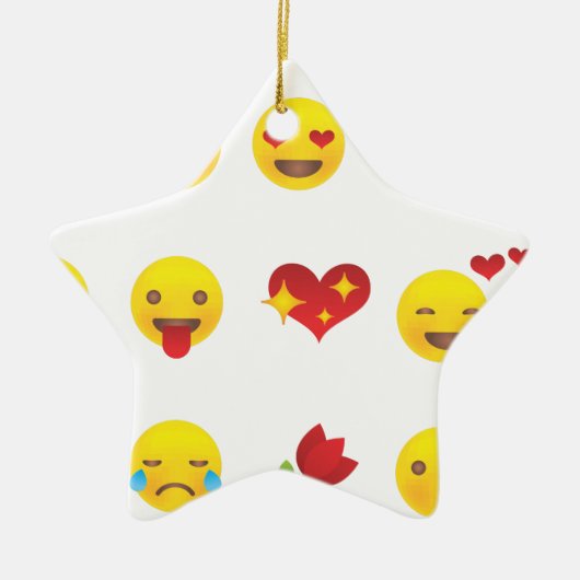 Valentine Emojis Keramikornament (Vorne)