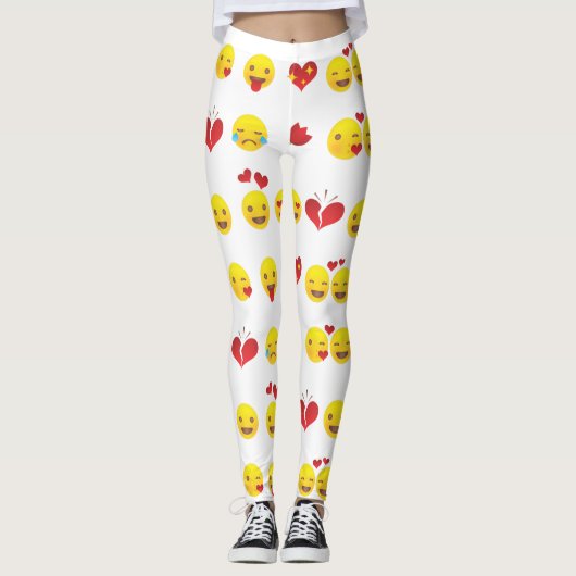 Valentine Emojis Leggings (Vorderseite)