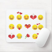 Valentine Emojis Mousepad (Mit Mouse)