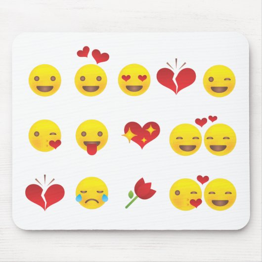 Valentine Emojis Mousepad (Vorne)