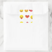 Valentine Emojis Quadratischer Aufkleber (Tasche)
