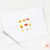 Valentine Emojis Quadratischer Aufkleber (Umschlag)