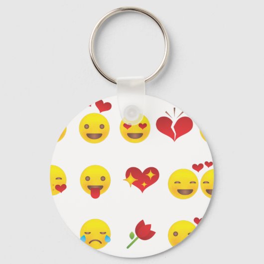 Valentine Emojis Schlüsselanhänger (Vorderseite)