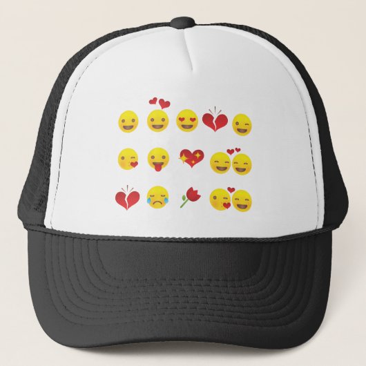 Valentine Emojis Truckerkappe (Vorderseite)