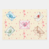 Valentine Envelopes and Hearts Geschenkpapier Set (Vorderseite)