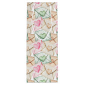 Valentine Envelopes and Hearts Geschenktüte Für Weinflaschen (Rückseite)