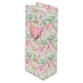 Valentine Envelopes and Hearts Geschenktüte Für Weinflaschen (Vorderseite Schrägansicht)