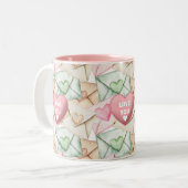 Valentine Envelopes and Hearts Zweifarbige Tasse (Vorderseite Links)