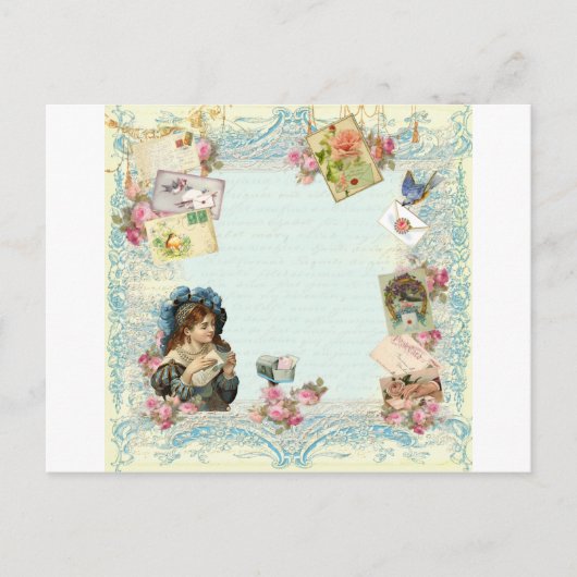 Valentine Ephemera Liebe Letters Feiertagspostkarte (Vorderseite)