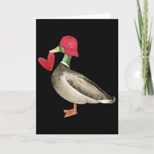 Valentine-Erpel-Ente Retro Groovy Herzen Valenti Karte