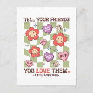 Valentine Erzähl deinen Freunden, dass sie Liebe h Postkarte