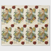 VALENTINE FAIRY BLOWING BUBBLES, STIEFMÜTTERCHEN, GESCHENKPAPIER (Flach)