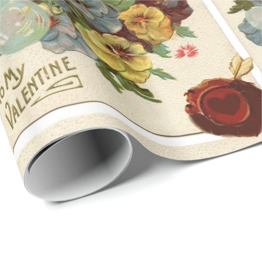 VALENTINE FAIRY BLOWING BUBBLES, STIEFMÜTTERCHEN,  GESCHENKPAPIER (Rolleneckpunkt)