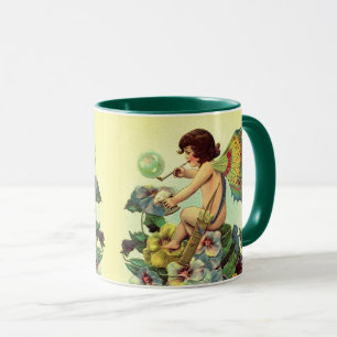 VALENTINE FAIRY BLOWING BUBBLES,STIEFMÜTTERCHEN TASSE