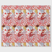 VALENTINE FAIRY MIT WAND, ROT WAX SIEGEL MIT HERZ GESCHENKPAPIER (Flach)