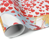 VALENTINE FAIRY MIT WAND, ROT WAX SIEGEL MIT HERZ GESCHENKPAPIER (Rolleneckpunkt)