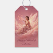 Valentine Fairy on Pink Clouds Fantasy Art Geschenkanhänger (Vorderseite)