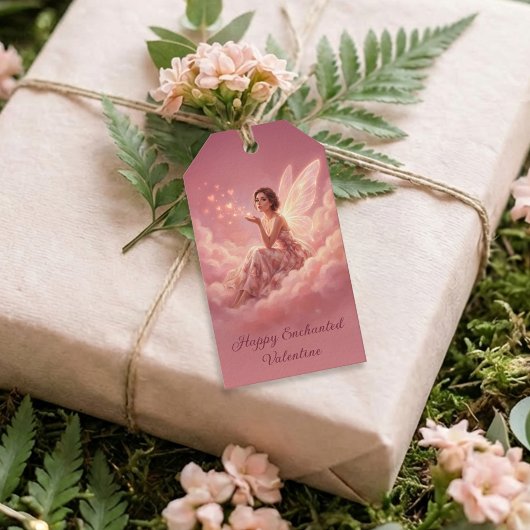 Valentine Fairy on Pink Clouds Fantasy Art Geschenkanhänger
