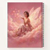 Valentine Fairy on Pink Clouds Fantasy Art Name Notizblock (Rückseite)