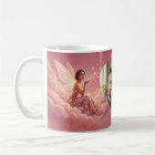 Valentine Fairy on Pink Clouds Fantasy Art Photo Kaffeetasse (Links)