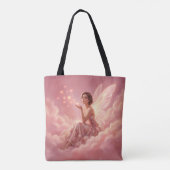 Valentine Fairy on Pink Clouds Fantasy Art Tasche (Rückseite)