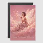 Valentine Fairy on Pink Clouds Magnetic Card Magnetkarte (Vorne/Hinten)