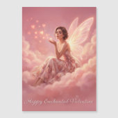 Valentine Fairy on Pink Clouds Magnetic Card Magnetkarte (Vorderseite)
