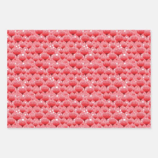 Valentine Fantasy Blume Rot und Weiß Geschenkpapier Set (Vorderseite 3)