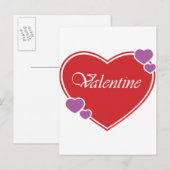 VALENTINE FEIERTAGSPOSTKARTE (Vorne/Hinten)