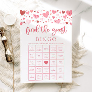 Valentine Finde den Gast Bingo Baby Shower Spiel Einladung