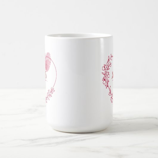 Valentine Fingerprint Heart Mug Kaffeetasse (Mittel)