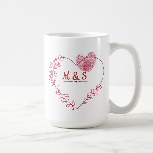Valentine Fingerprint Heart Mug Kaffeetasse (Rechts)