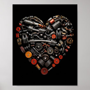 Valentine Fitness Gewicht und Gymnastik Herz rz Poster