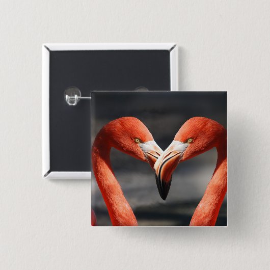 Valentine Flamingo Button (Vorne & Hinten)