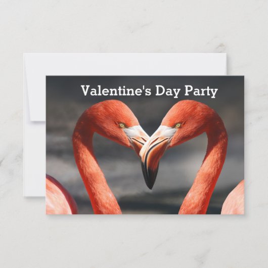 Valentine Flamingo Einladung (Vorderseite)