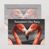 Valentine Flamingo Einladung (Vorne/Hinten)