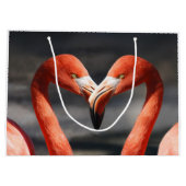 Valentine Flamingo Große Geschenktüte (Rückseite)