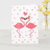 Valentine Flamingos | Willst du nicht meine sein? Karte (Gelbe Blume)